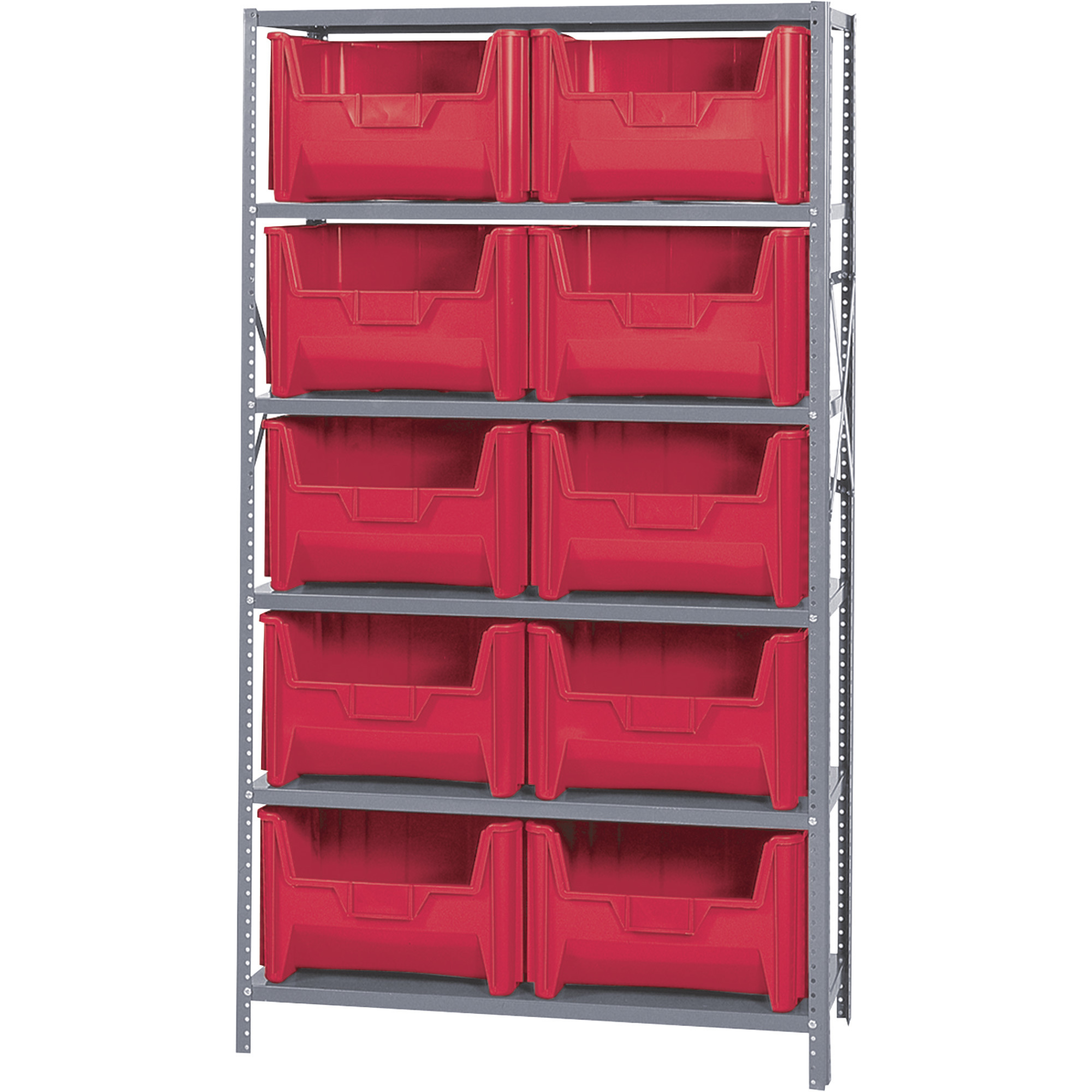 Quantum Storage Metal Shelving Unit With Giant Hopper Bins, 42in.W x